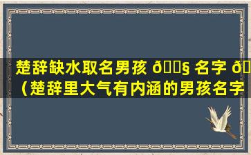 楚辞缺水取名男孩 🐧 名字 🐵 （楚辞里大气有内涵的男孩名字）